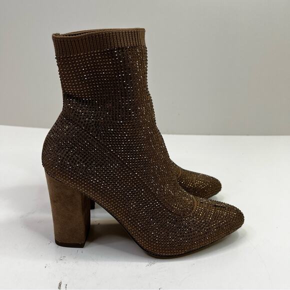 Wild Pair Baybe bling sock booties bronze - 6 - Picture 5 of 12